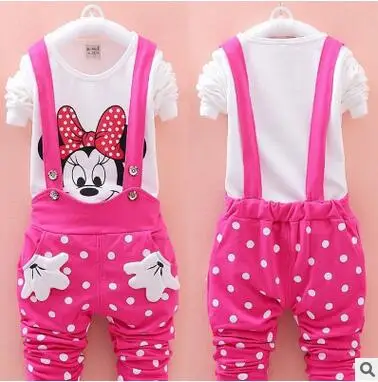Retail!children clothes suit baby boy and girls spring autumn cartoon Minnie pure cotton long sleeve t-shirt+ pants 2 piece | Детская