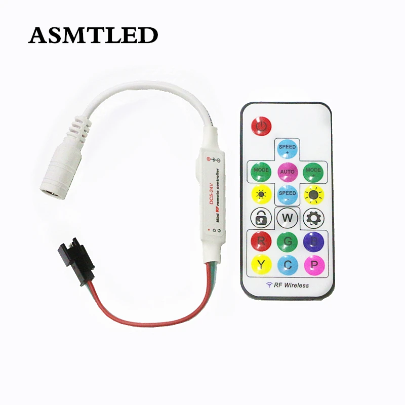 DC 5 24V Мини Беспроводной RF Pixel LED RGB контроллер с 17Key пультом дистанционного