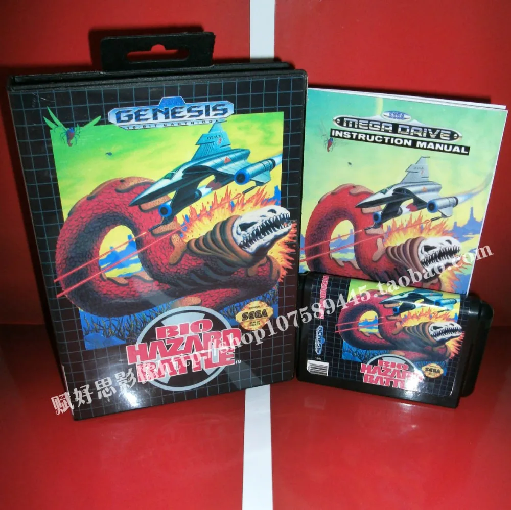 Sega MD игра био опасность Битва с коробкой и руководством для 16 бит игровой