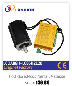Горячая Lichuan 3 фазы 1Nm NEMA23 замкнутый контур шаговый Серводвигатель комплект LCDA357H+ LC57H355 CNC 1200 об/мин 3 м кодер линии L-55mm 7A