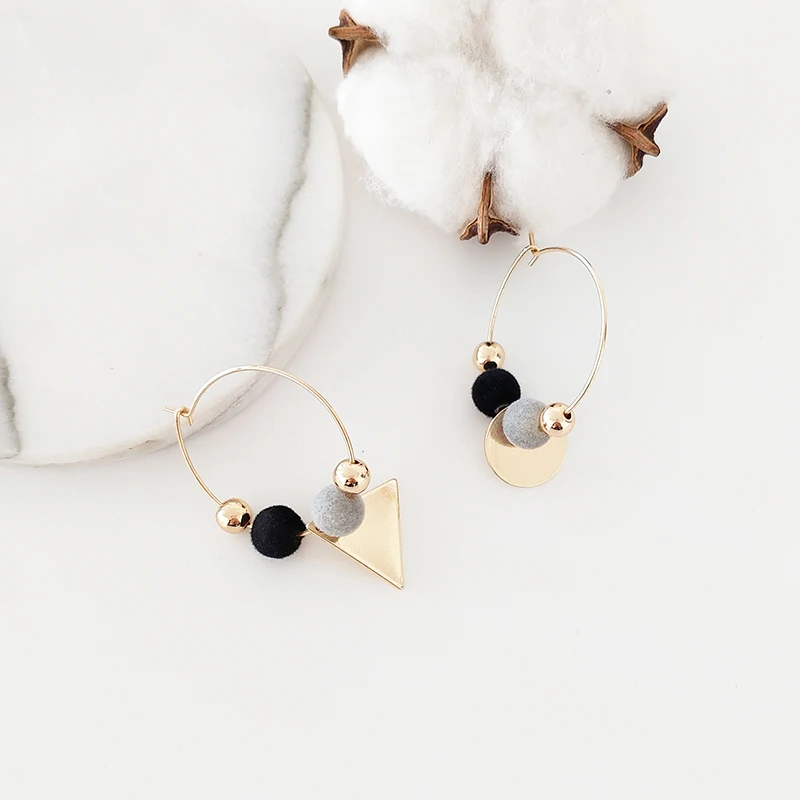 2017 модные асимметричные серьги геометрической формы с кулоном и разноцветным