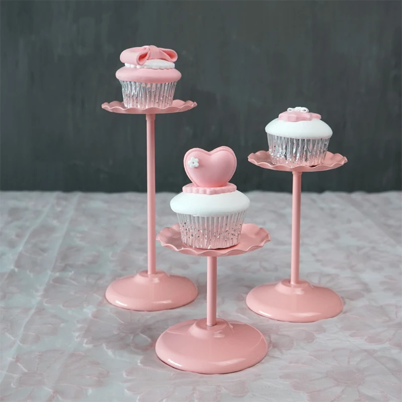 SWEETGO Mini cup cupcake stand with PC dome cover pink cake tools for wedding table decoration bakeware Kitchen,Dining & bar