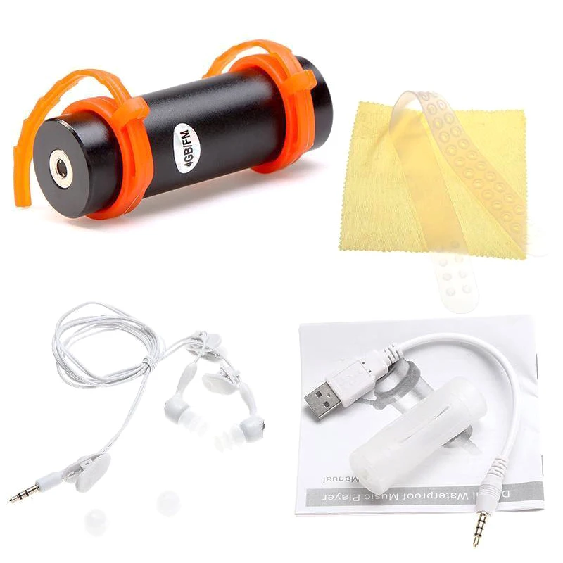 EDT-4GB USB MP3-плеер Водонепроницаемый плавание дайвинг серфинг черная гарнитура