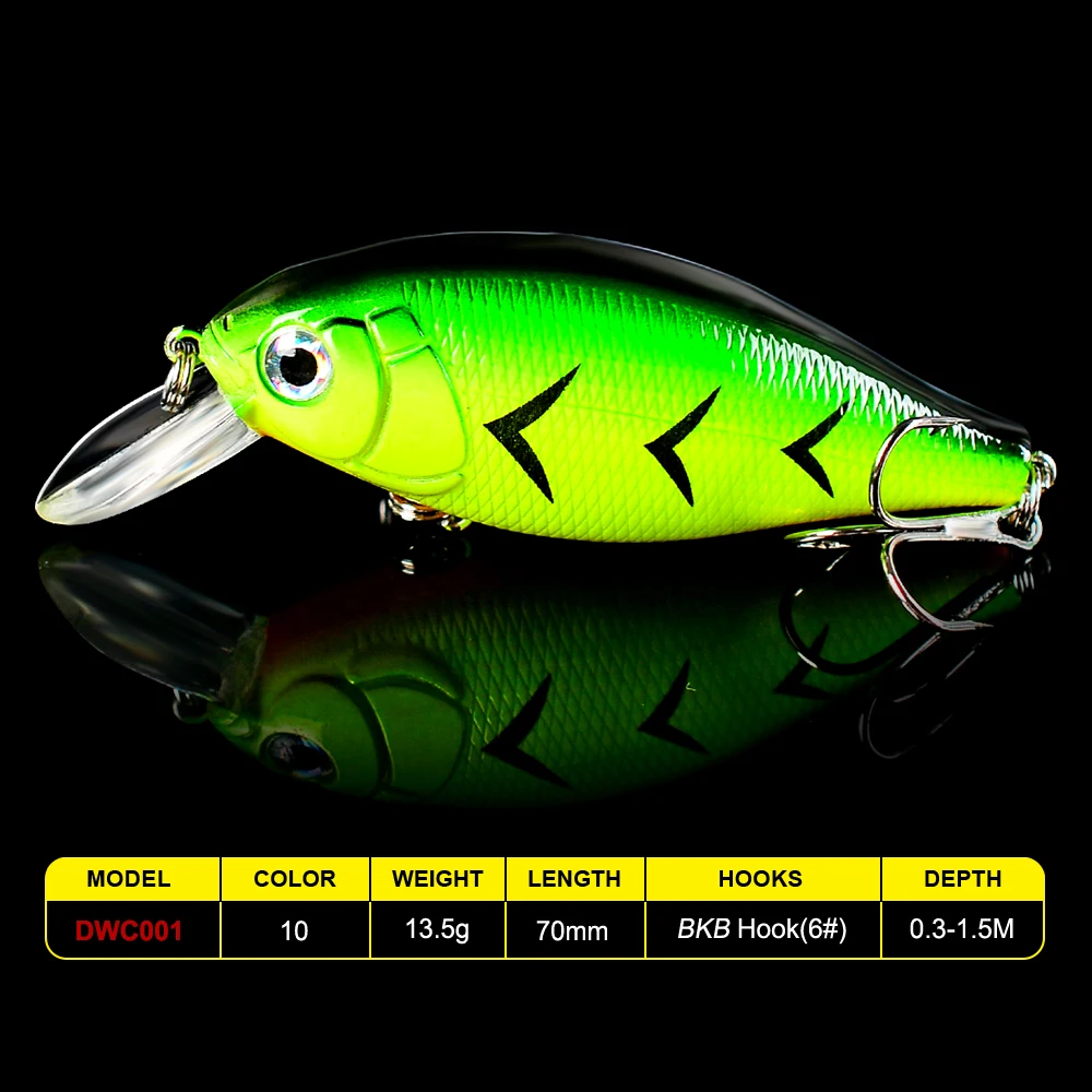 FLYBASS 1 шт. рыболовные снасти Crank bassbait 5 цветов рыболовная приманка пластиковая