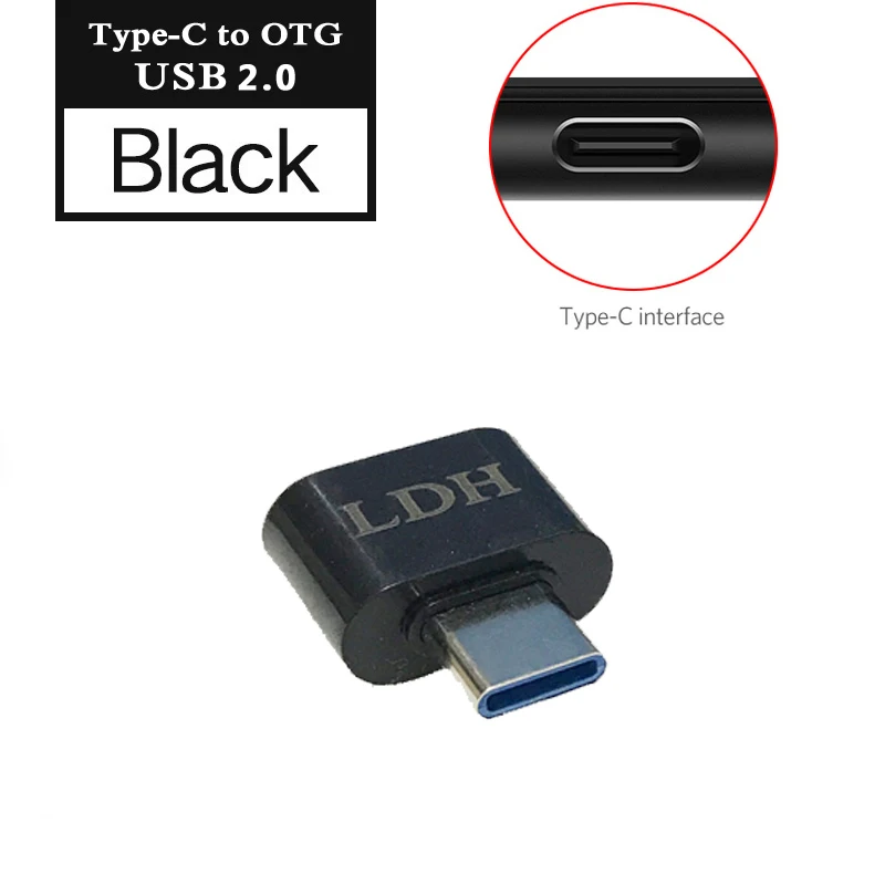 LDH Micro USB OTG к USB Type c otg адаптер V8 Разъем конвертер для Samsung huawei ZTE xiaomi lenovo lg Android Type-c Typec - Цвет: Type-C OTG Black