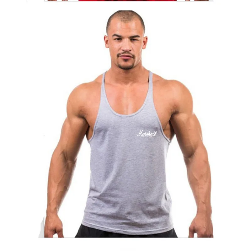 New Marshall Print mens gym tank tops clothing cotton men top summer brand fitness camisetas Hip Hop sleeveless shirt | Мужская одежда