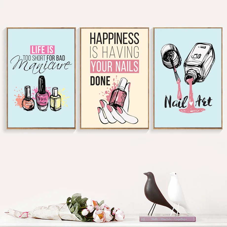 Лак для ногтей цитаты салон настенная живопись холст скандинавские постеры и