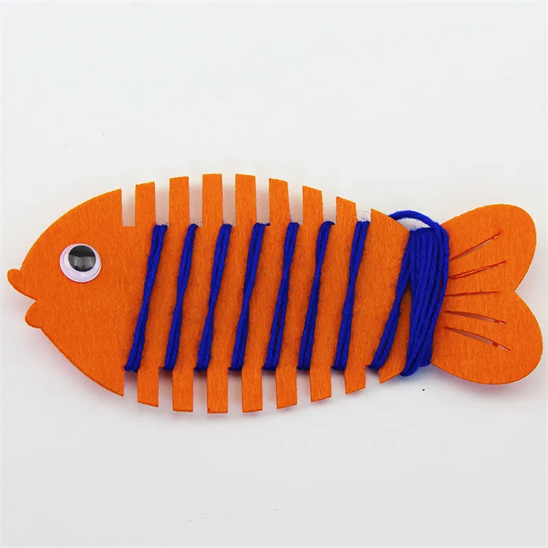 Happyxuan 5 шт. игрушек для развития мелкой моторики "Рыбка, обернутая ниткой", ручной работы из фетра, обучающие пособия для детского сада по методике Монтессори.