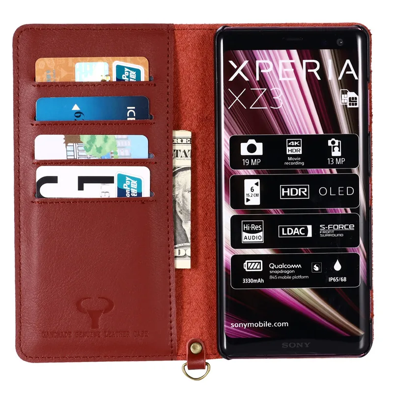 Чехол для Sony Xperia XZ3 XZ XZS XZ1 кожаный чехол с откидной крышкой телефона отделением