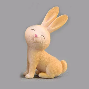 Yellow No.4 1 шт. Статуэтка пасхального кролика мультяшная модель животных пейзаж из мха смолы ремесло домашнее миниатюрное украшение для сада в виде Феи аксессуары - Цвет: Yellow No.4