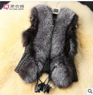 2017 короткий дизайнерский женский жилет из лисьего меха кожаный верхняя одежда