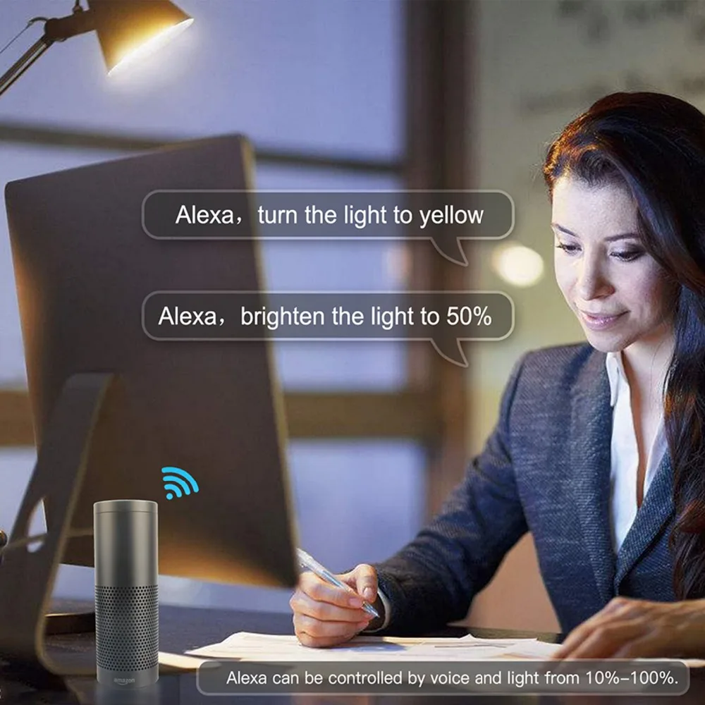 Интеллектуальная беспроводная(Wi-Fi) Alexa Google Управление светодиодный лампы SMD 2835 9 Вт 24 светодиодный s светодиодные лампочки RGB 2700-6500 K умный светодиодный лампочка для Гостиная