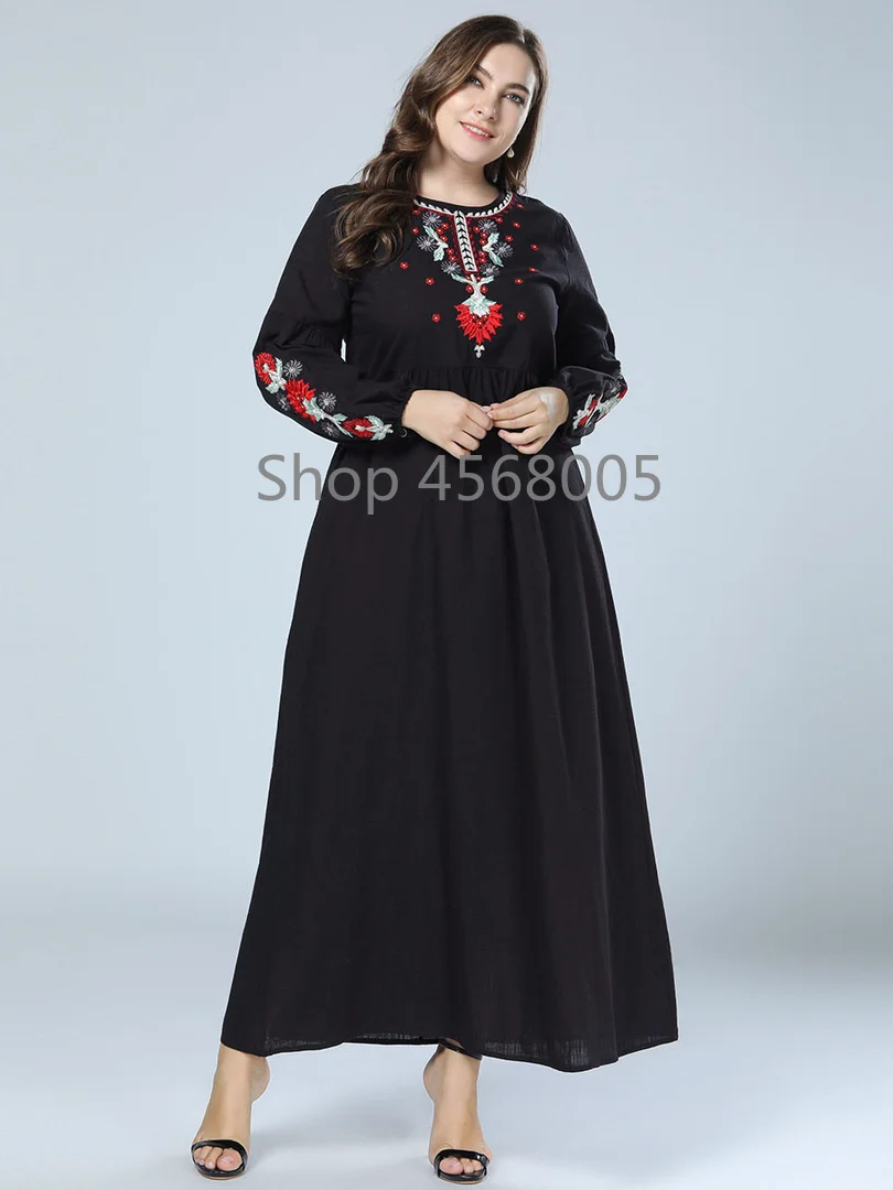 Длинное мусульманское платье черный Абая для женщин Дубай турецкий плюс Размеры
