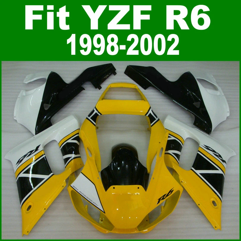 Abs Обтекатели для YAMAHA R6 98 02 обтекатель комплект (желтый) Бесплатная доставка и