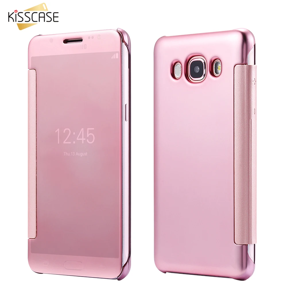 Чехол KISS, роскошный зеркальный флип-чехол с покрытием для samsung Galaxy J5 J7 J1, чехол, прозрачный полный чехол для samsung S8 S7 S6 edge