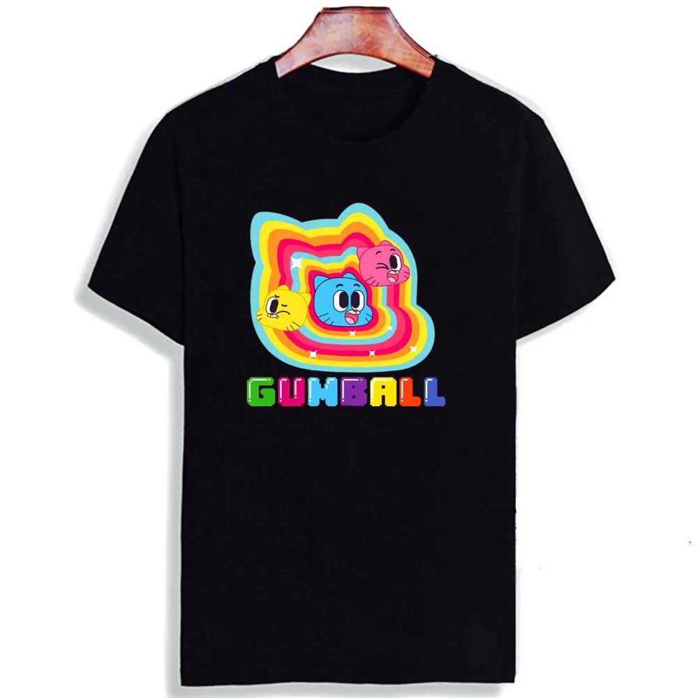 Мода Kawaii TShirt Gumball удивительный мир мультфильм печатных хлопок футболки Повседневная футболка с круглым вырезом унисекс