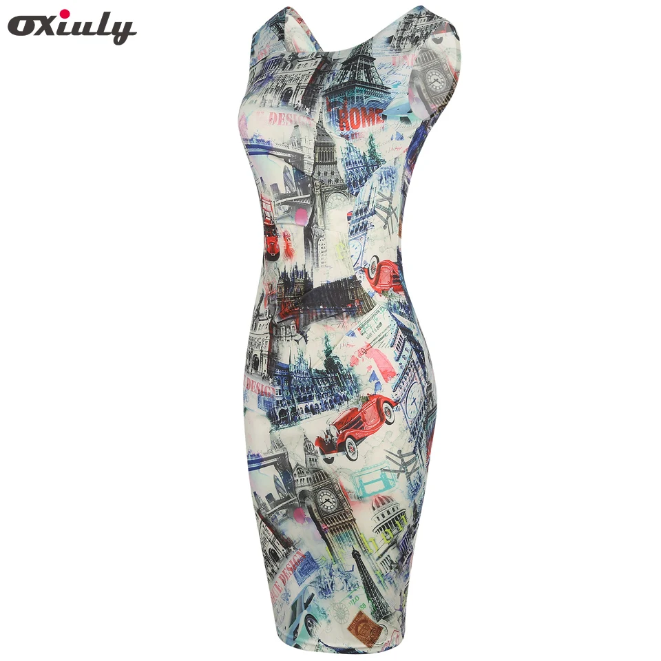 Oxiuly Pint Sheath Dress Office Ladies Bodycon Midi Autumn Slim Pencil Elegant Work Wear Knee Length | Женская одежда