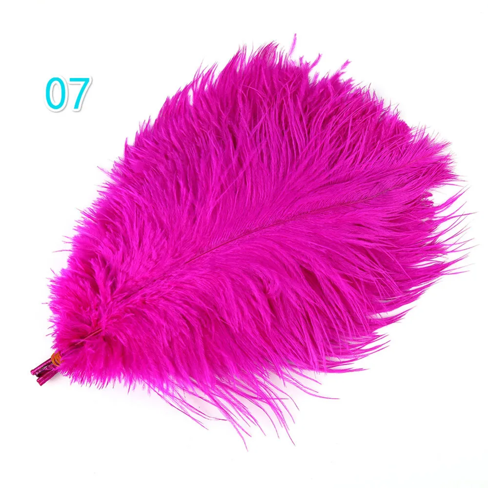 

200pcs hot pink 50-55CM Ostrich Feathers Trim Cloth Sideband Chicken ostrich plumes Party Clothing Wedding Decoration