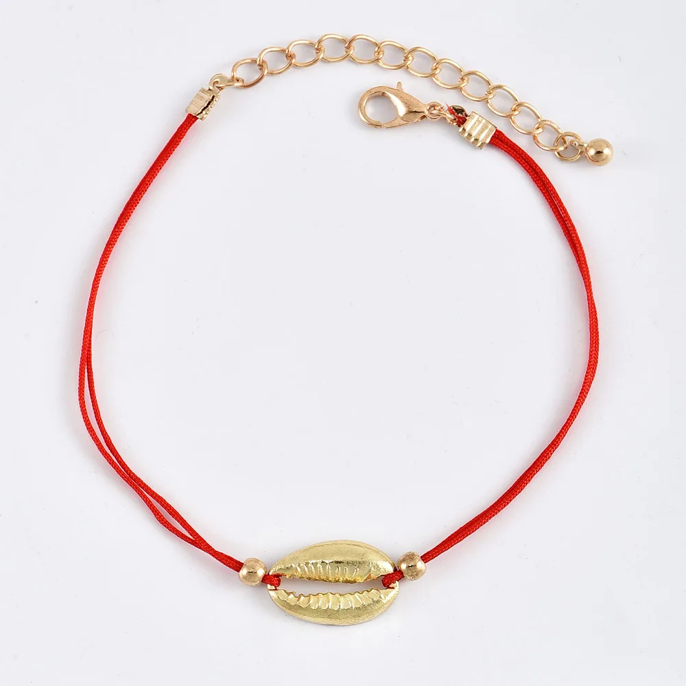 Винтаж под старину браслет золотого цвета Для женщин 2 слоя Бусы из ракушек