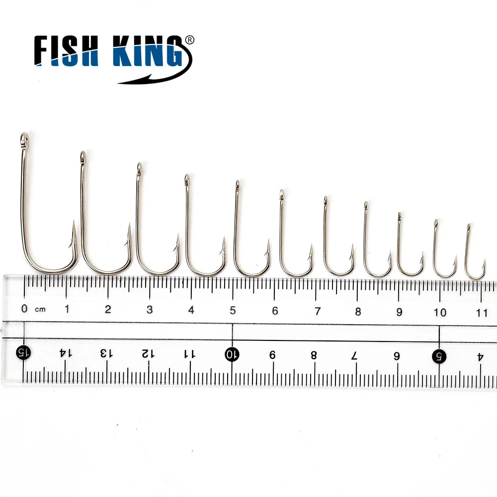 FISH KING 2335 круглый крючок из углеродистой стали 100 шт./лот 10 #-20 # острый с бородкой