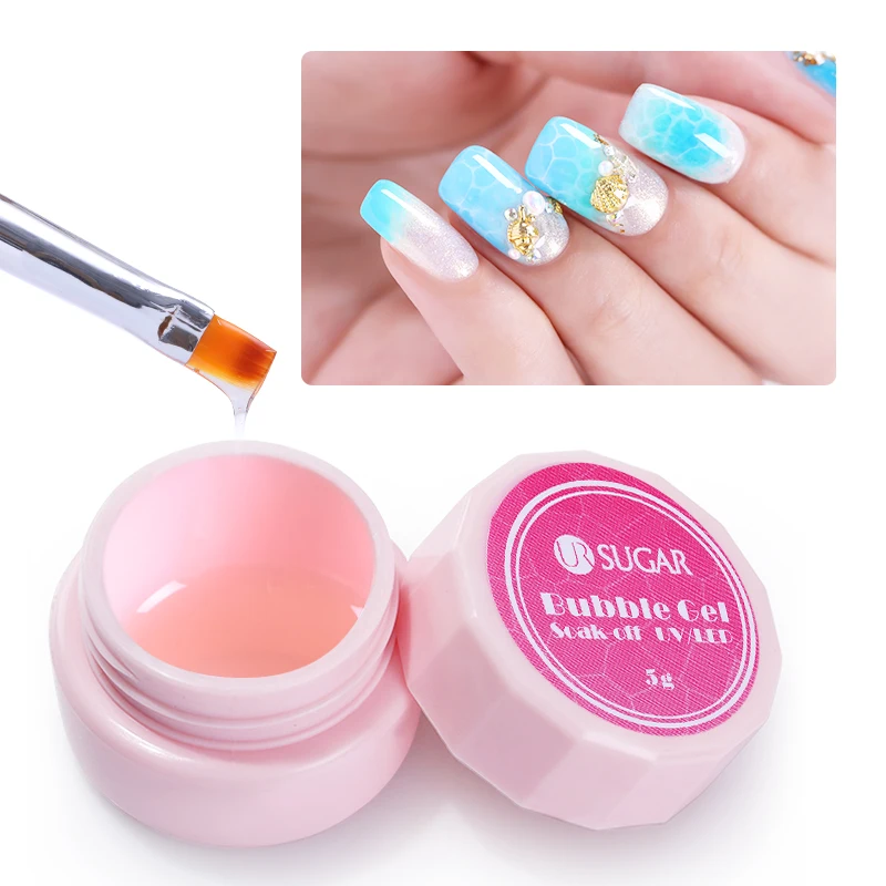 UR SUGAR прозрачный пузырьковый гель для ногтей DIY Дизайн 5 г замочить от УФ светодиодный гель для рисования маникюр Дизайн ногтей гель лак