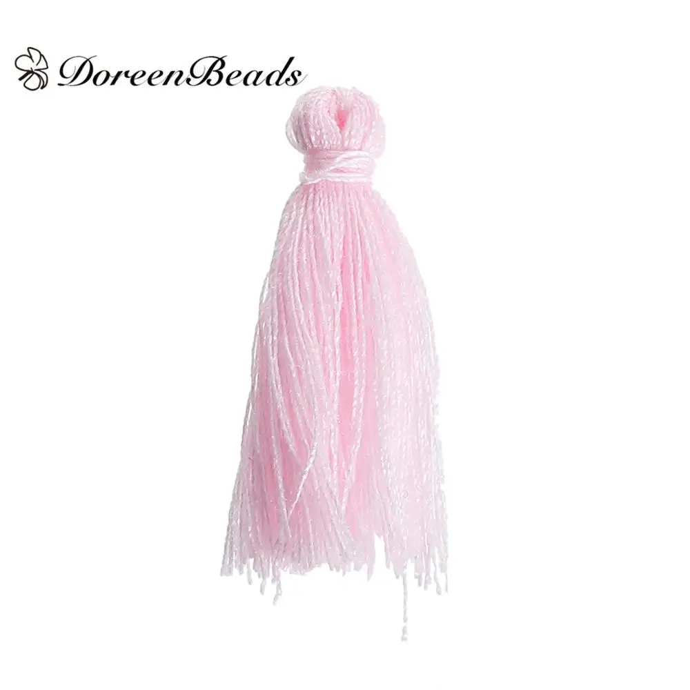 Doreenbeads полиэстер кисточкой Кофе/черный/розовый/фиолетовый/фуксия/синий/белый/красный/зеленый /оранжевый/30 мм(1/"), 5 шт - Цвет: Pink
