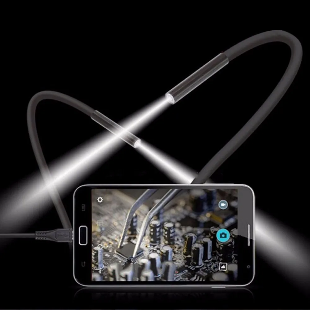 7 мм объектив 2 м 5 м 7 м 10 м 15 м эндоскоп USB камера IP67 водонепроницаемый осмотр Гибкая Змея USB трубка труба бороскоп камера 6 светодиодный