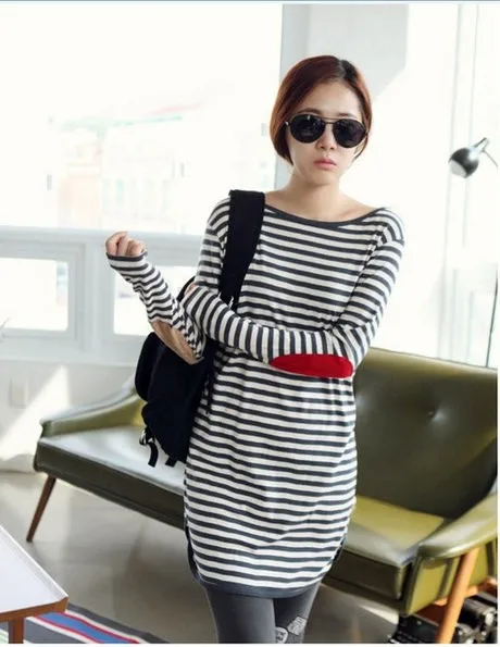 Одежда для беременных полосатая рубашка + леггинсы брюки футболка с длинными