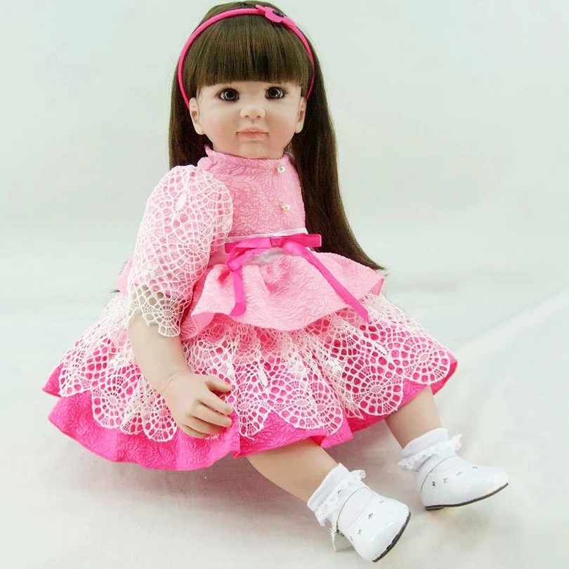 Розовые реалистичные мягкие силиконовые куклы для девочек милые модные подарки