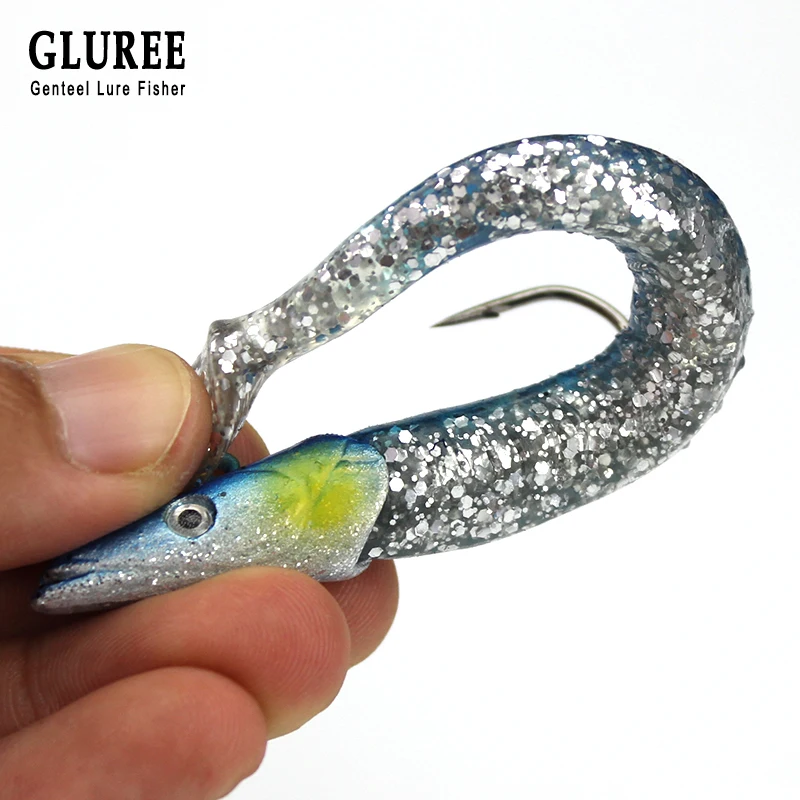 GLUREE 5Pcs/Lot Fish Type Lead Head Fishing Lure 11cm 22g Soft Artificial Bait Single Hook Jigging | Спорт и развлечения