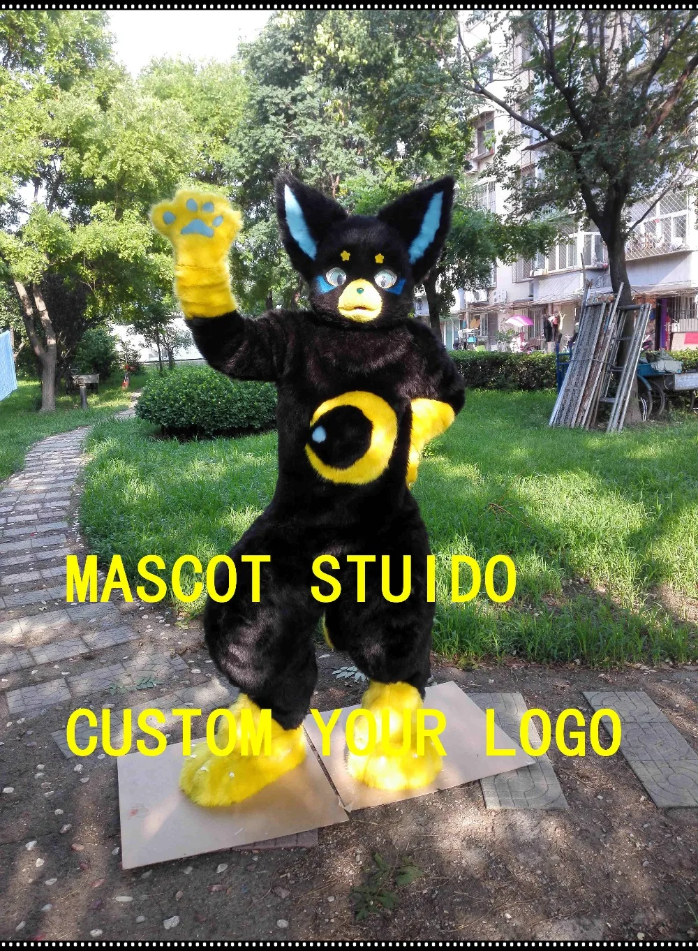 Милая собака chibi fursuit digigrade нога 3d подвижные глаза лиса костюм талисмана для