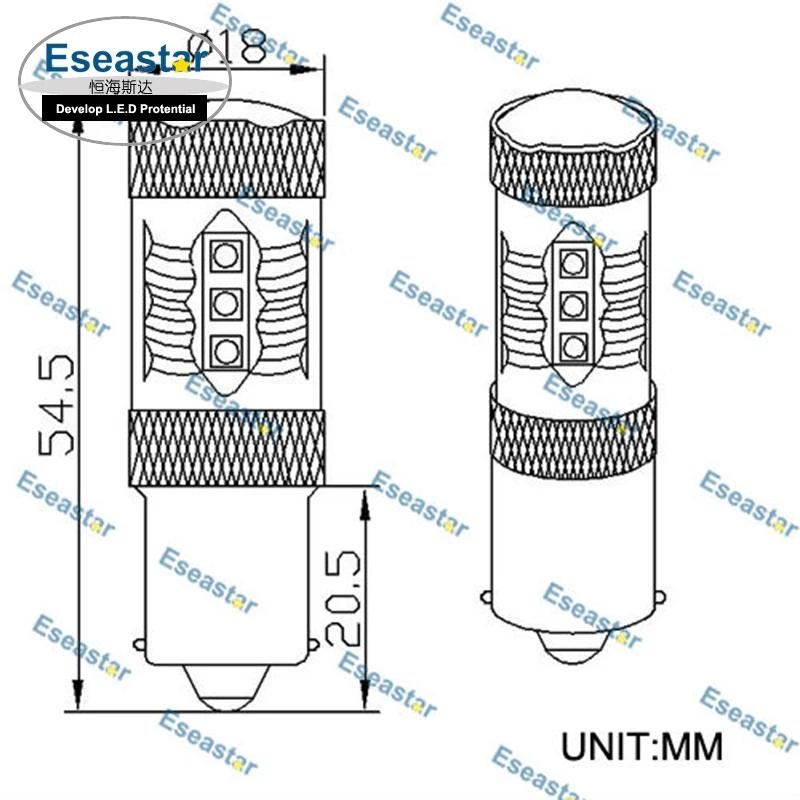 2 шт./лот eseastar хорошее качество BA15S 80 Вт Высокая мощность LED P21W светодиодные лампы