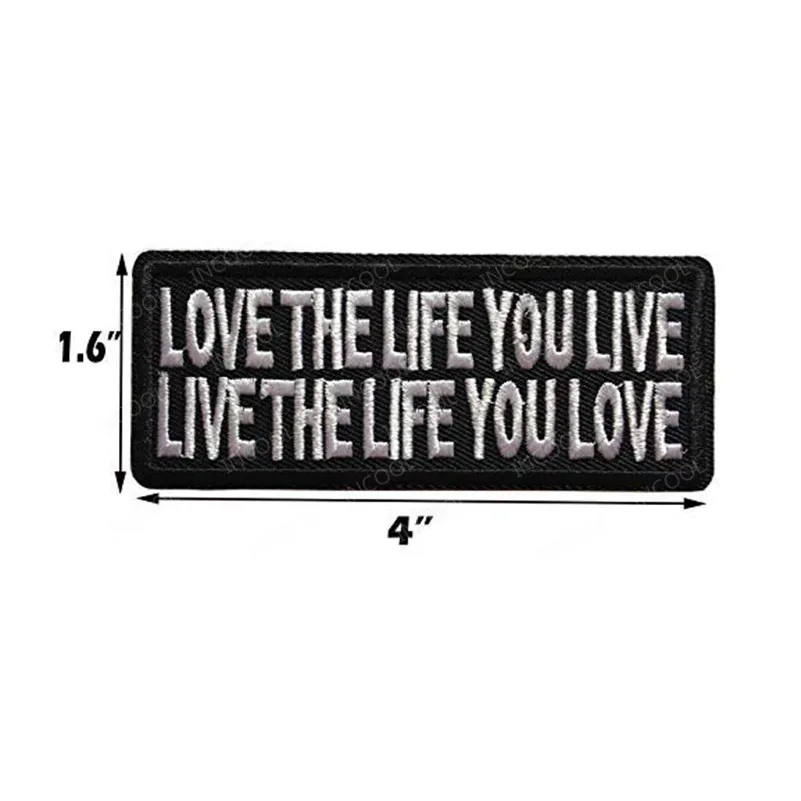 Надпись Love The Life You Live the забавная нашивка с вышивкой военные нашивки аппликация