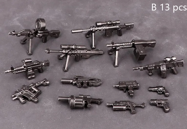 Стиль, военная упаковка оружия, оружие WW2, войны, Наука для MOC, часть, строительные блоки, модель, игрушки для детей, X237 - Цвет: B