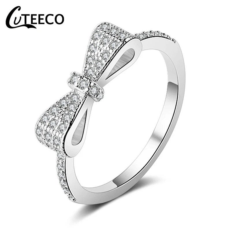 CUTEECO серебристый цвет прозрачный CZ обручальное кольцо для женщин подходит бренд кольца горячая Распродажа ювелирное обручальное кольцо дропшиппинг - Цвет основного камня: AD0711