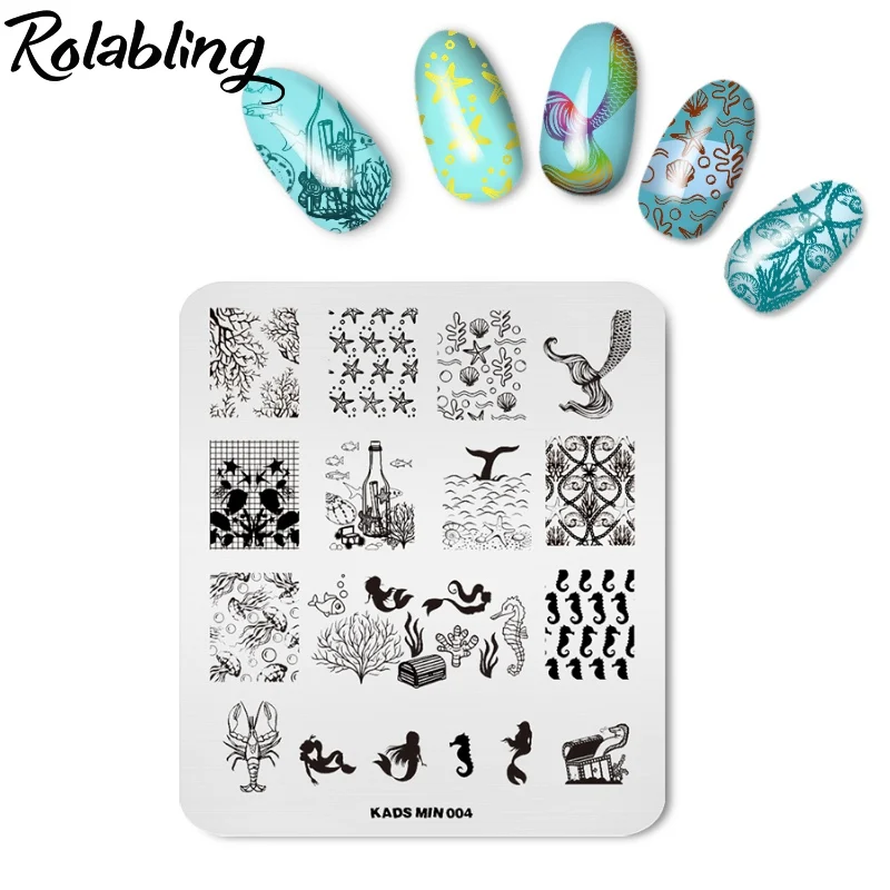 Новые штампованные пластины для ногтей 7*8 см дизайн красивого изображения 1 шт.