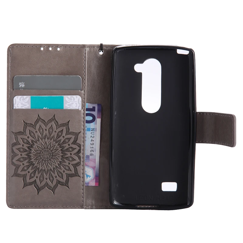 Coque Стенд кошелек чехол для LG Леон 4 г LTE C40 H324 Флип кожаный Leon C50 h340n телефон В виде