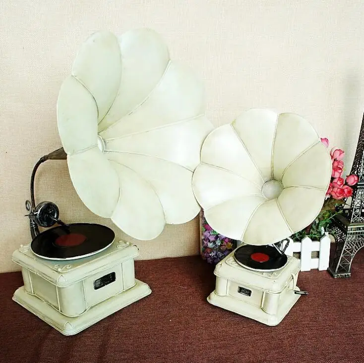 3 размера Белый Ретро Железный фонограф модельные металлические изделия
