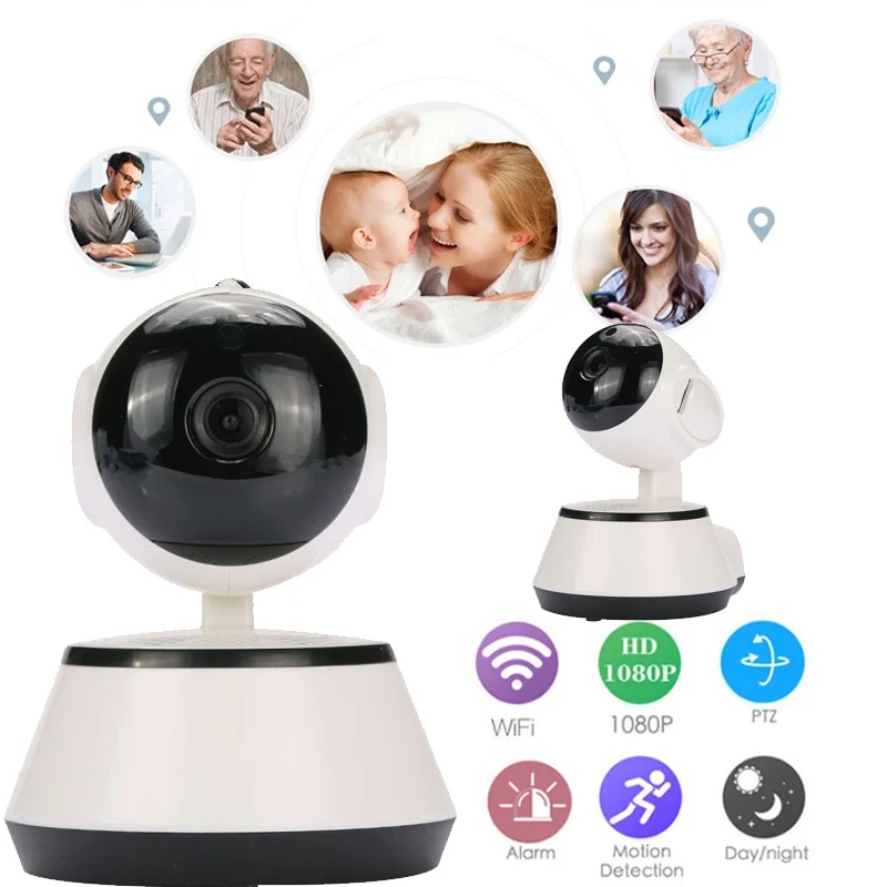 1080P WiFi Беспроводная панорамированная CCTV сеть домашней безопасности ip камера ИК