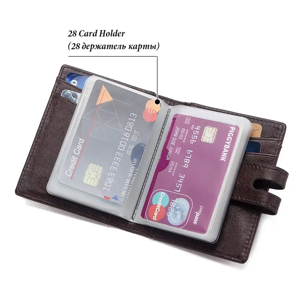 GZCZ высококачественный кошелек из натуральной кожи Rfid для мужчин и женщин ID карт 28