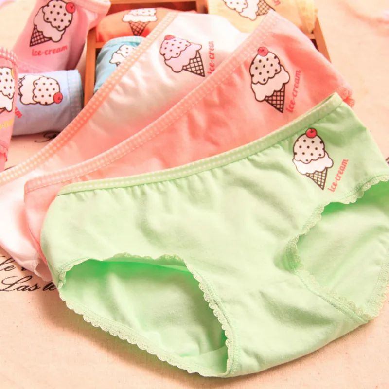 Новые трусики для девочек с мороженым карамельные цвета хлопковые детские трусы