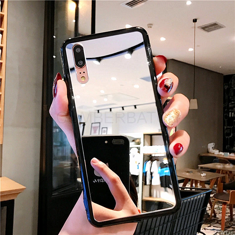 Силиконовые зеркало для макияжа чехол для huawei P30 P20 mate 20 Y5 Y6 Pro Y9 Nova 3 3i чехол на honor 9 10 lite 7A 7C 8A 8X 8C крышка