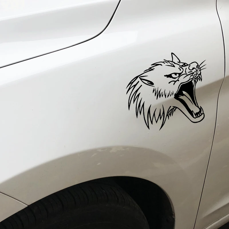 YJZT 16.7CM*14.1CM Wolf Howl Pattern Decor Accessories Car Of Body Sticker Vinyl Decal Black/Silver C4-1080 | Автомобили и