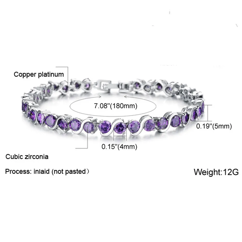Кристаллы от Swarovski Блестящий Теннис браслет для Для женщин Роскошные ААА