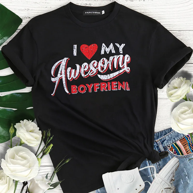 Dotrend 2019 новая парная Футболка I Love My шикарная подружка забавная футболка с