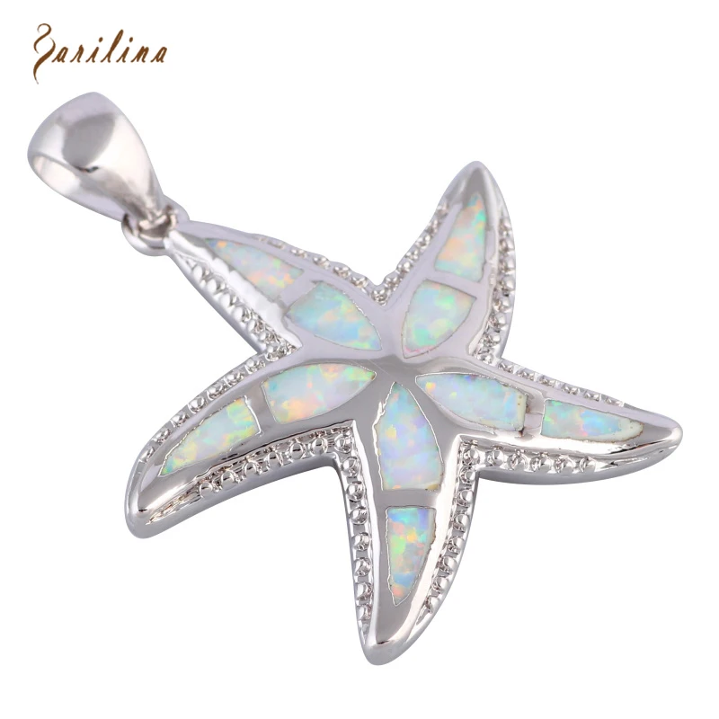 Новые массивные серебряные подвески в виде звезды с белым огненным опалом модные