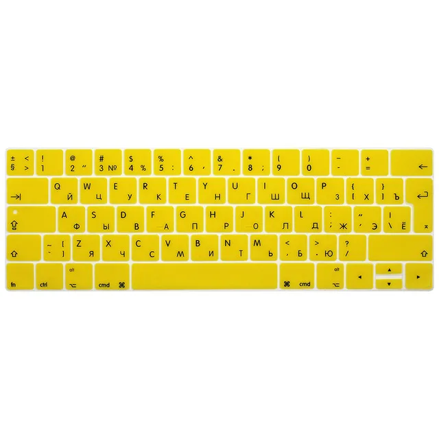 Yellow Чехол с русскоязычной клавиатурой для Apple Macbook Pro 13 15 A A A 1706 A 1989 A 1707 A 1990 - Цвет: Yellow