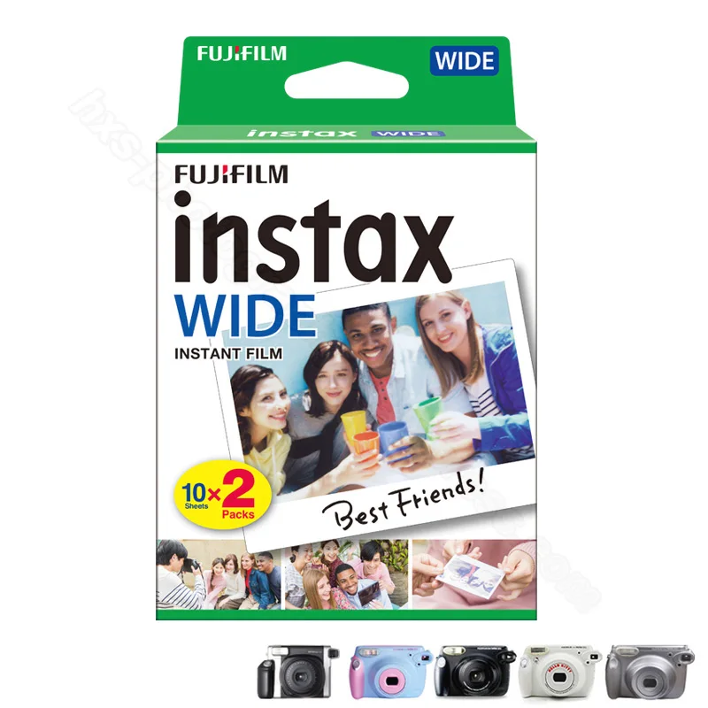 Оригинальная новая Fujifilm Instax с широким краем 40 фотографий белые листы для