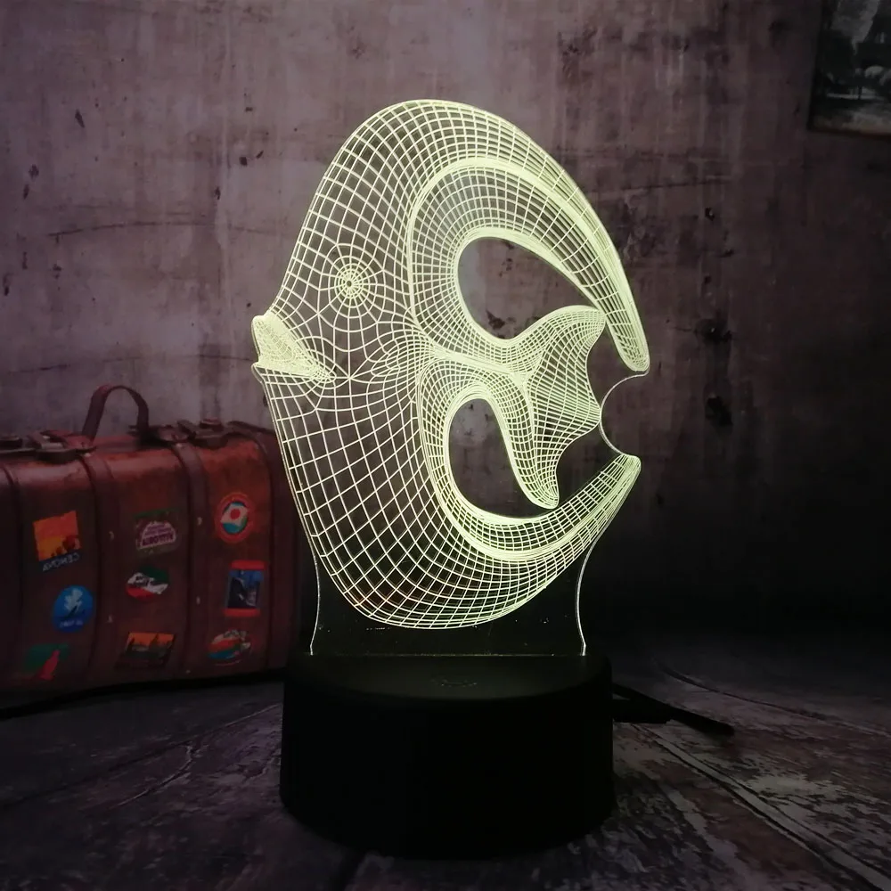 3D Коралловая рыба ночник светодиодный спальный стол настроение спальня