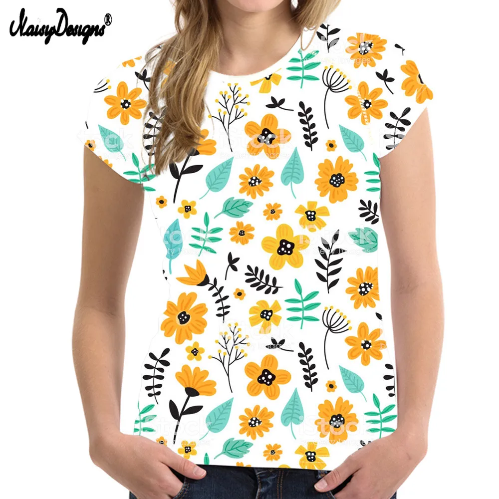 Женская футболка с коротким рукавом 3d розовый принт Happy Florals Camiseta Femenina Verano
